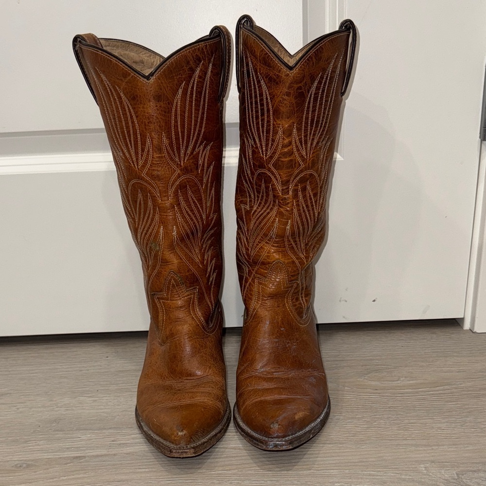 Brown Leather cowboy boots